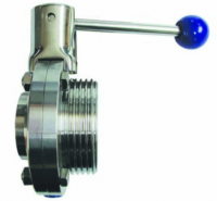 Затвор дисковый с ручкой резьба/сварка DN150 AISI 304 в Пятигорске